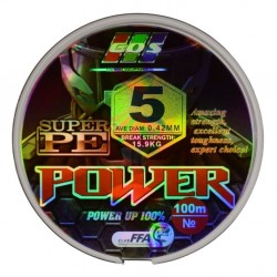 Шнур для риболовлі, EOS Power Super PE, 100м, перетин 0,42мм